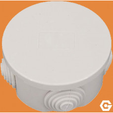 *CLEARANCE*  PACK OF 50 - 63mm X 35mm Round Junction box IP44 with 4 knockouts